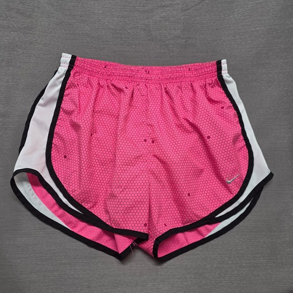 Nike Pants - Nike Dri-FIT Tempo Running Shorts Pink Black Honeycomb Hexagon Print Womens M